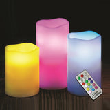 Color-Changing LED Flameless Candles with Remote (3-Pack)