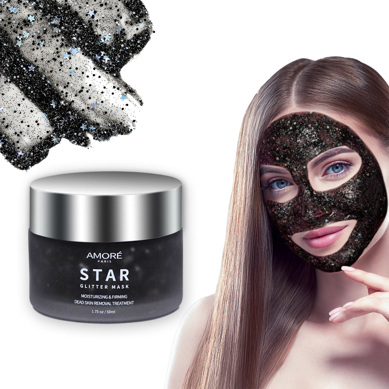 Moisturizing & Firming STAR Glitter Peel-Off Mask - BLACK