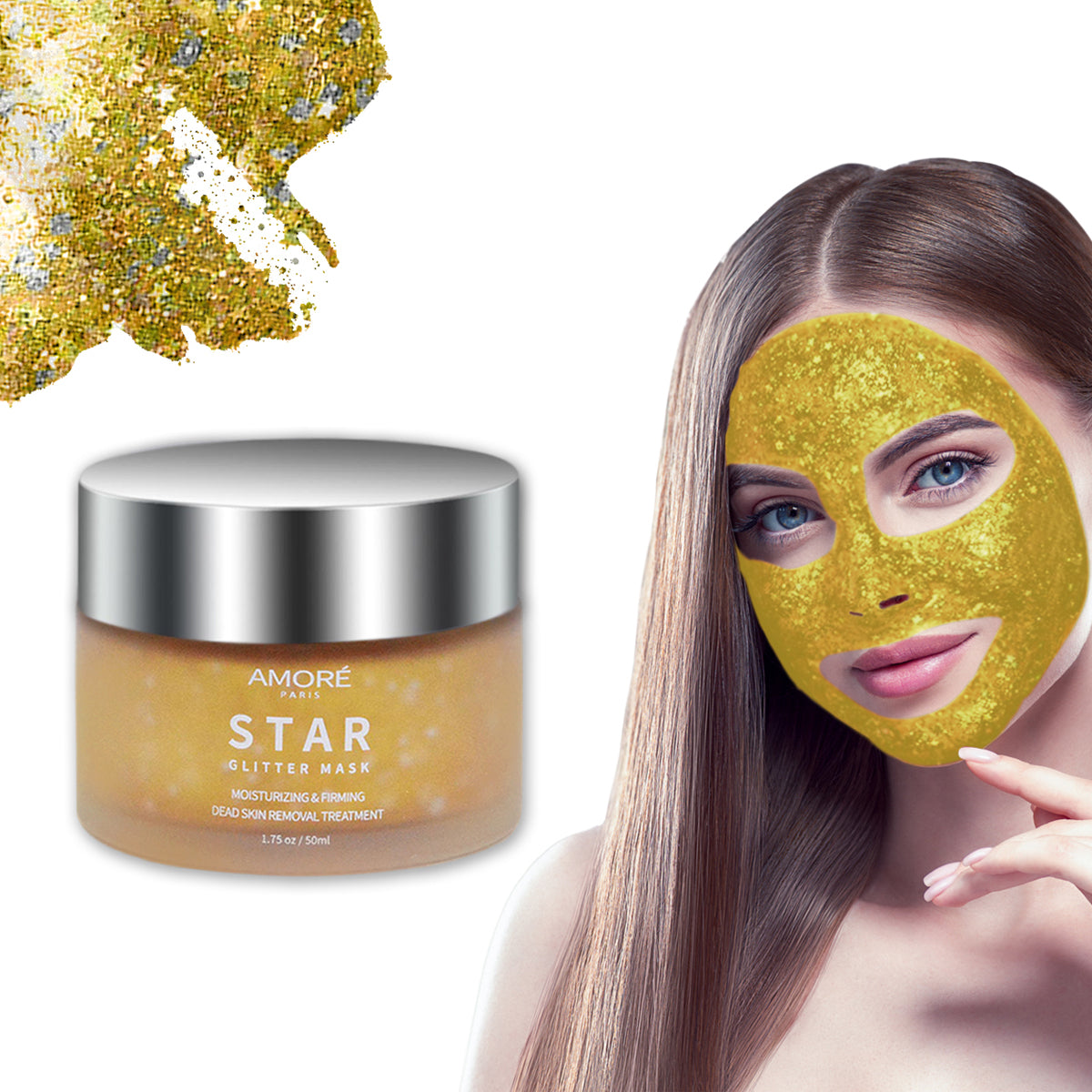 Moisturizing & Firming STAR Glitter Peel-Off Mask - GOLD