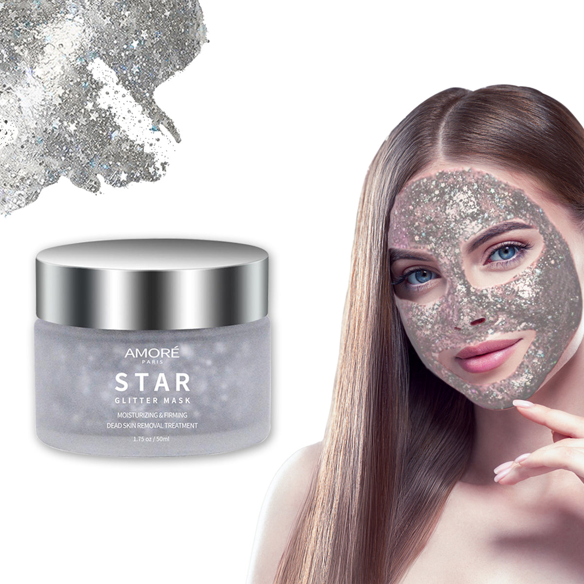 Moisturizing & Firming STAR Glitter Peel-Off Mask - SILVER