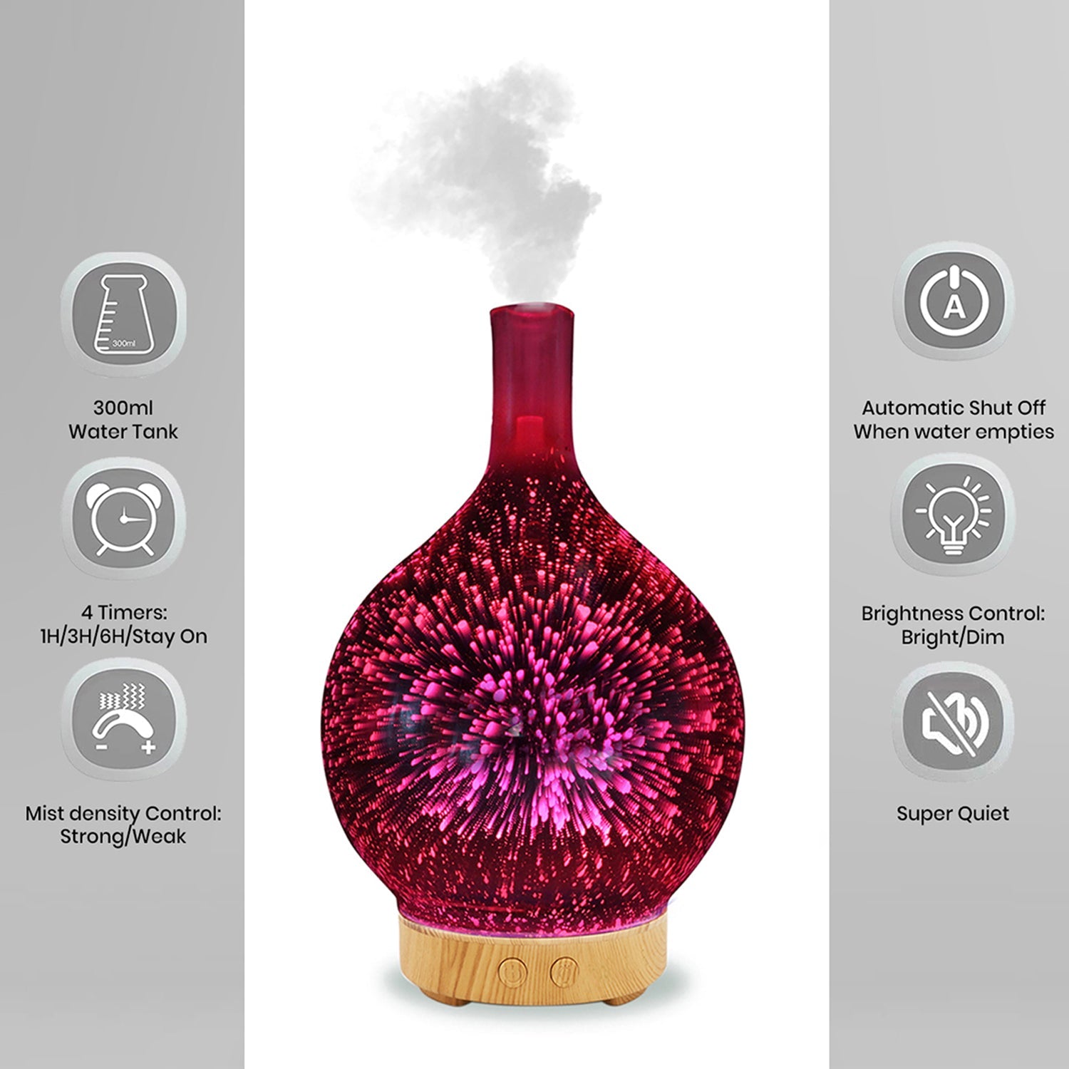 3D Changing Led Lights Aromatherapy Diffuser With Essential Oils