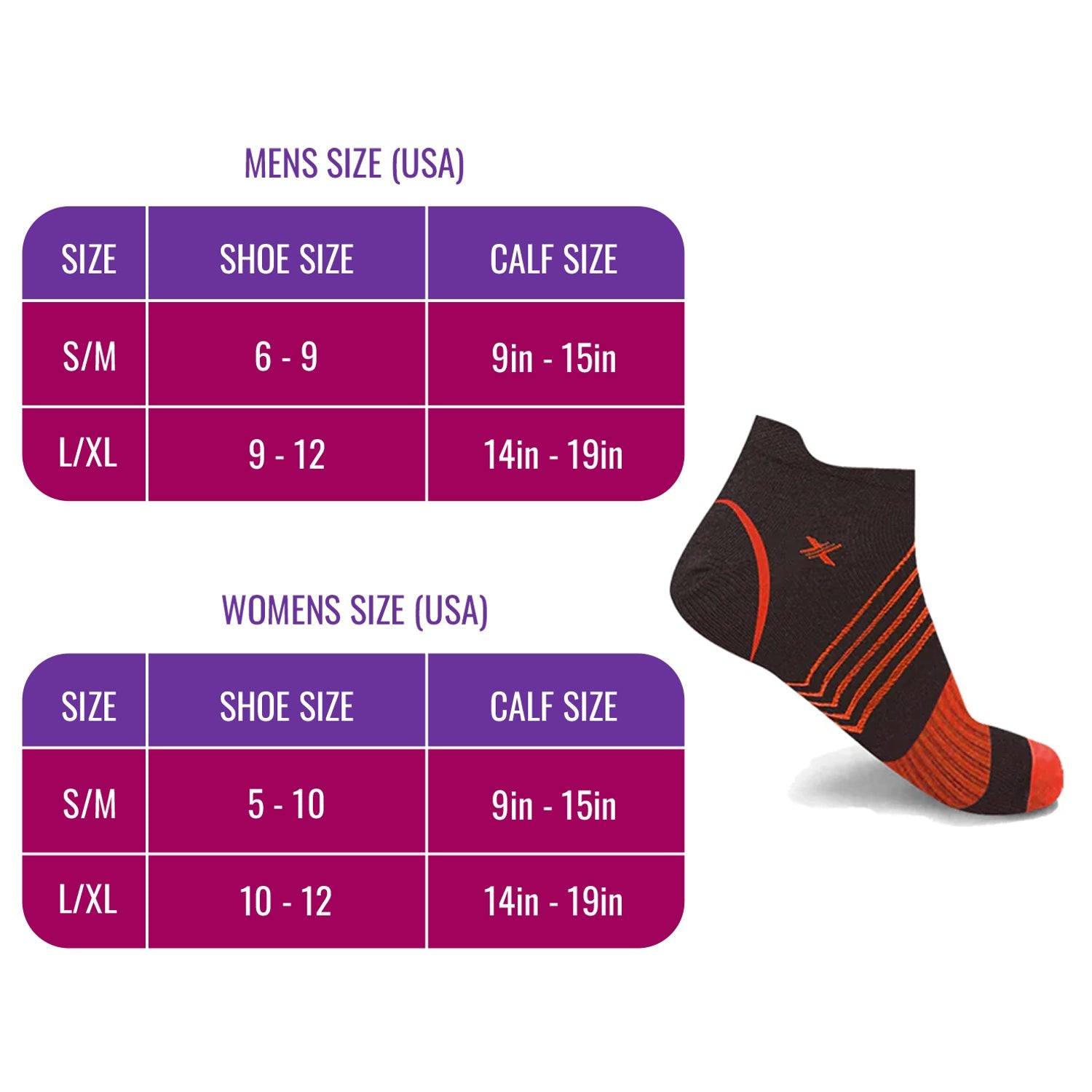 Ultra V-Striped Design Ankle Compression Pain Relief Socks (6-Pairs)