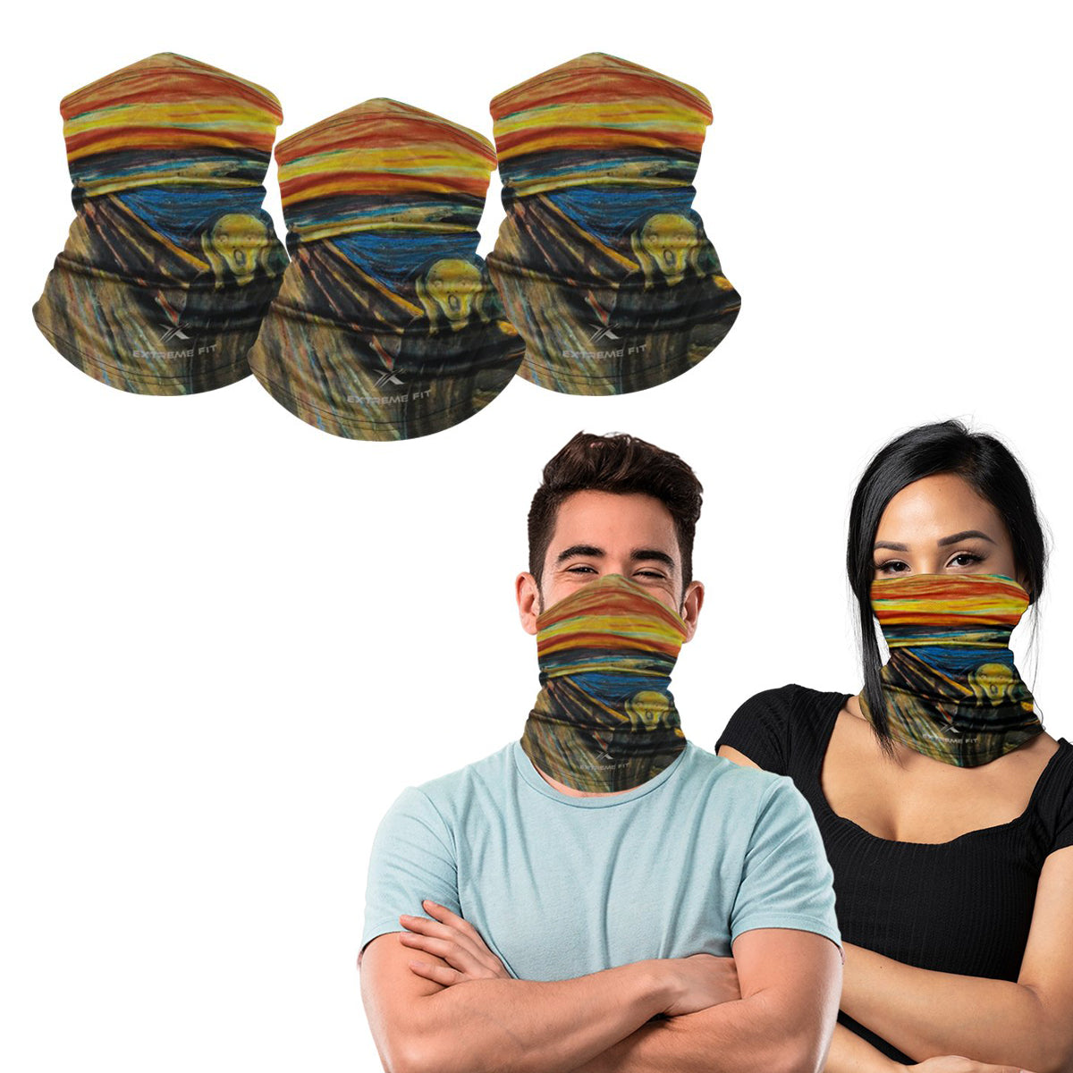 3-Pack: Famous Painting Neck Gaiter Bandana Multifunctional Scarves