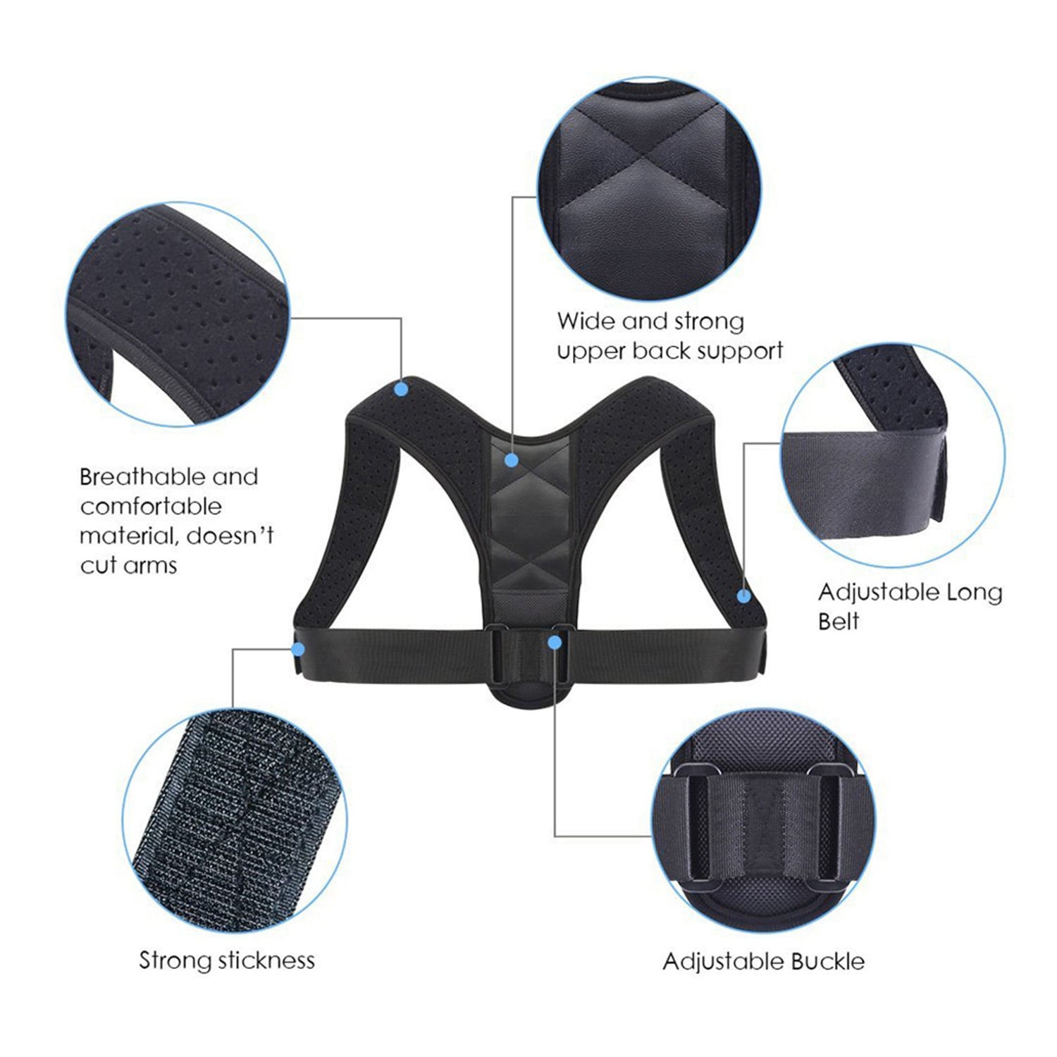 Adjustable Unisex Posture Corrector Back Brace Support Clavicle