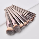 Everyday Use Coffee-Colored Glow Makeup Brush Set (10-Piece)