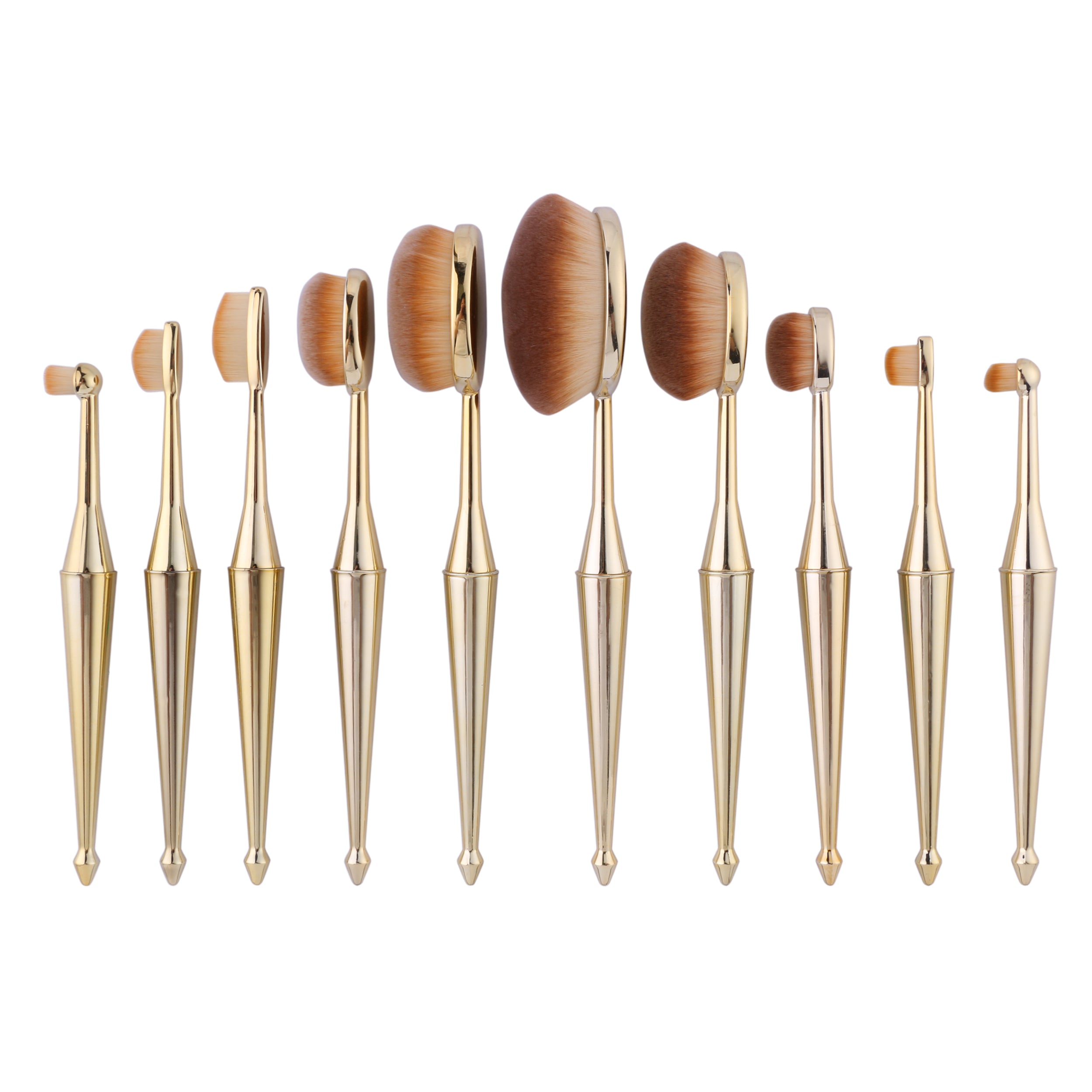 Up To 84% Off on Metallic Oval Makeup Brush Se