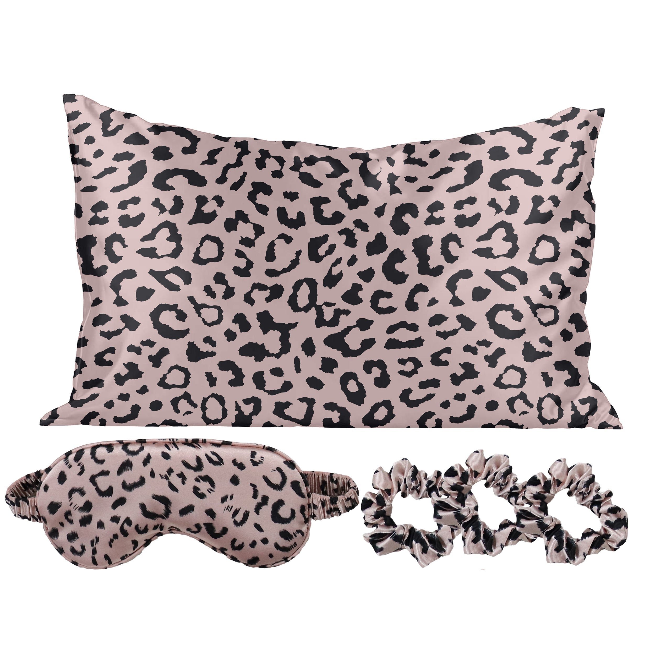5-Piece: Satin Sleep Set - Leopard