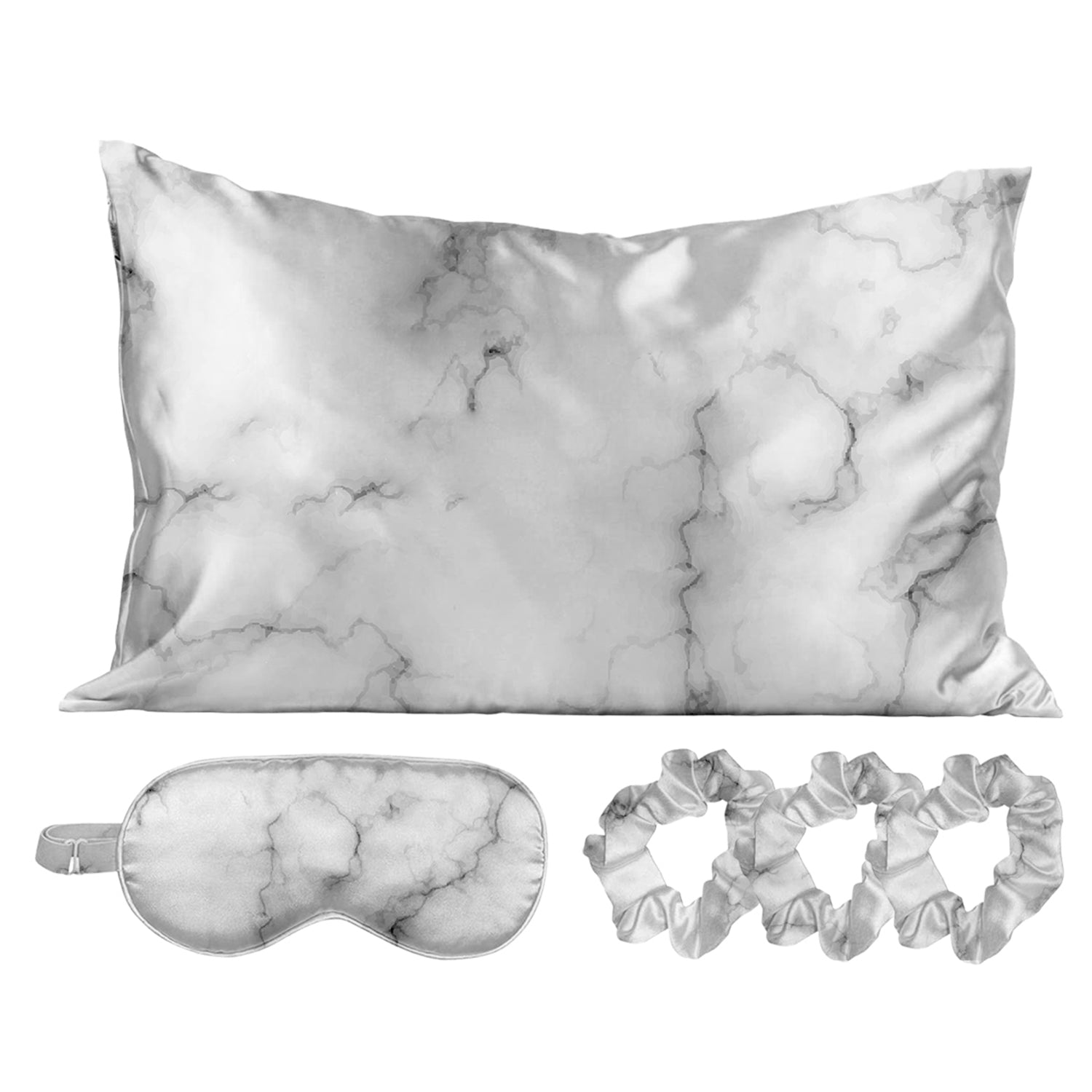 5-Piece: Satin Sleep Set - Marble